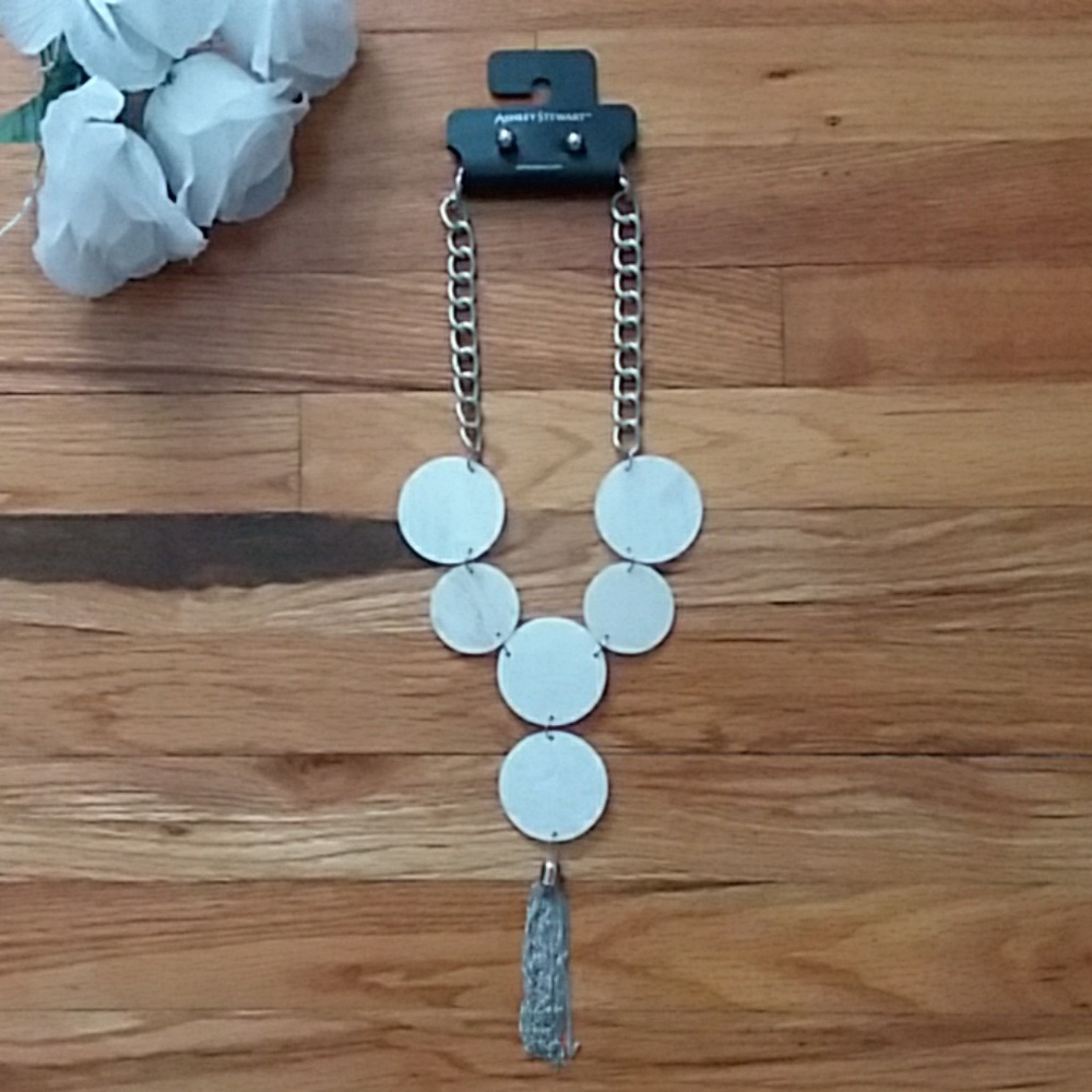 Ashley Stewart Statement Necklace & Earrings Set NWT